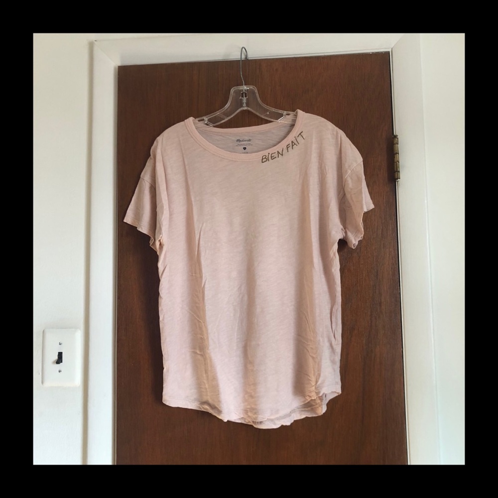 Madewell Bien Fait Embroidered Cotton Whisper Tee - Picture 2 of 7